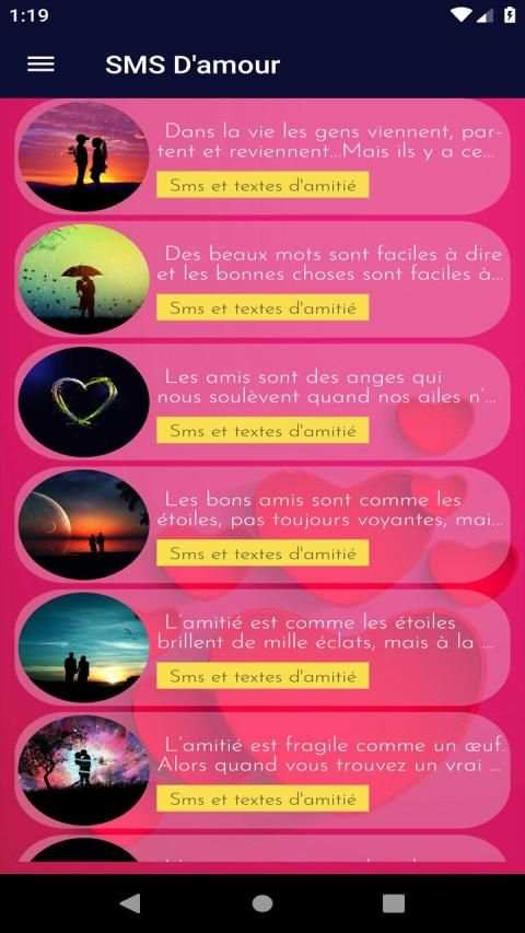 Meilleurs SMS d'amour en Français screenshot 6