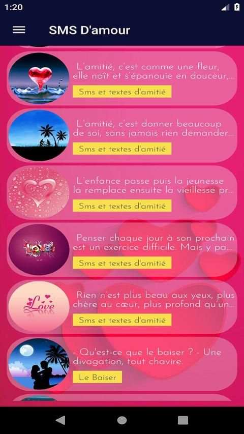 Meilleurs SMS d'amour en Français screenshot 5