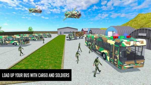 Flying Army Bus Simulator 2019: Transporter Games screenshot 1