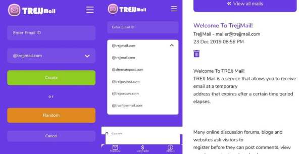 TrejjMail - Premium Temporary Email Addresses screenshot 1