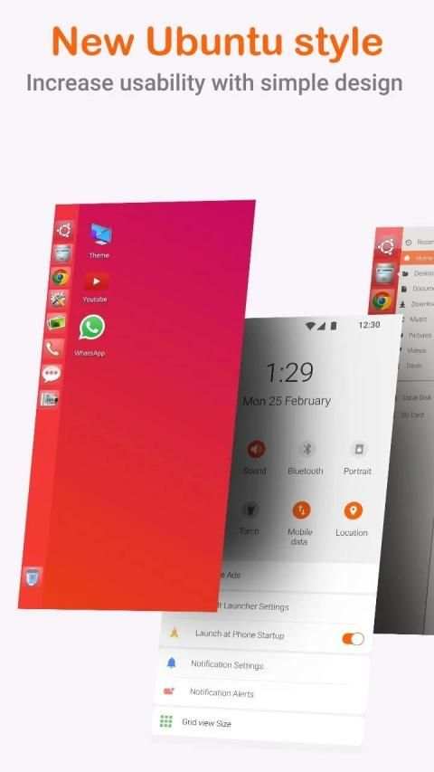 Ubuntu Style Launcher स्क्रीनशॉट 1