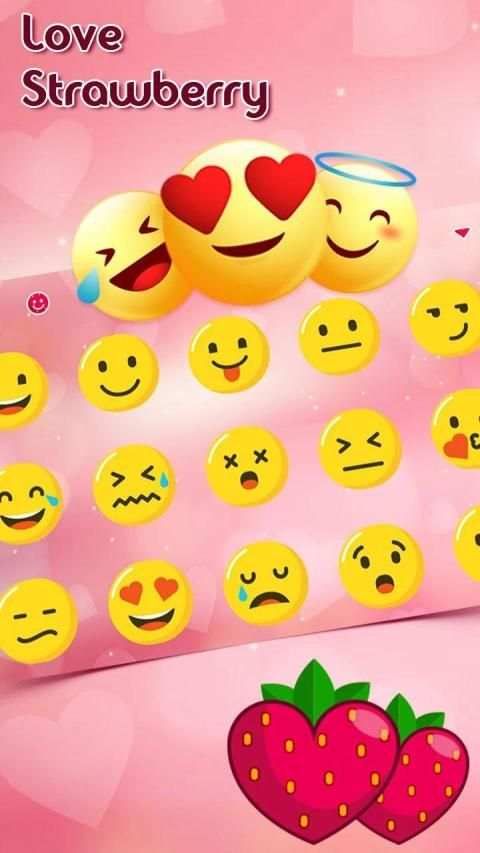 Love Strawberry Keyboard - Fruit Keyboard स्क्रीनशॉट 1