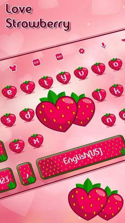 Love Strawberry Keyboard - Fruit Keyboard स्क्रीनशॉट 3