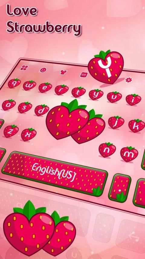 Love Strawberry Keyboard - Fruit Keyboard स्क्रीनशॉट 2