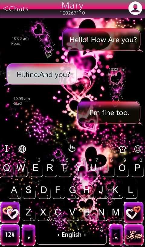 Sparkling Heart Keyboard Theme screenshot 5