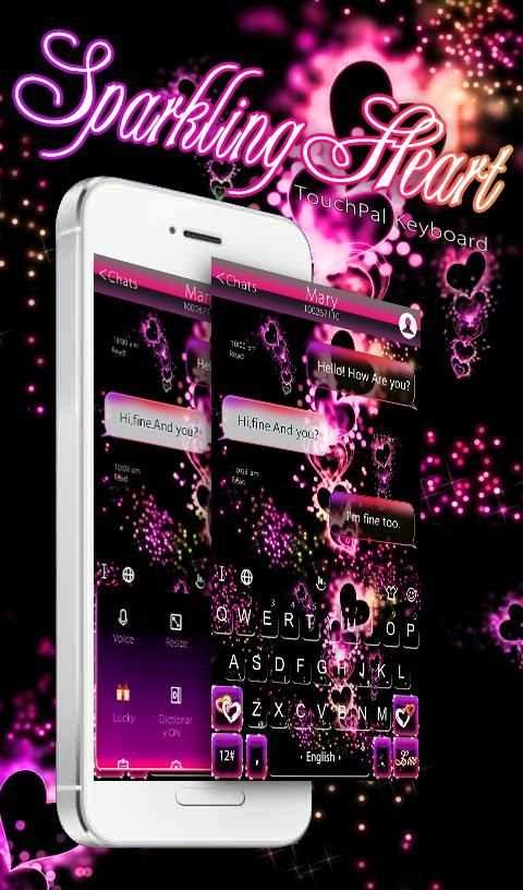 Sparkling Heart Keyboard Theme screenshot 6