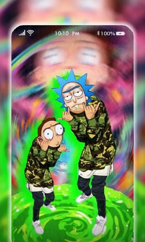 Live wallpaper Rick and Morty in the car / interface personalization