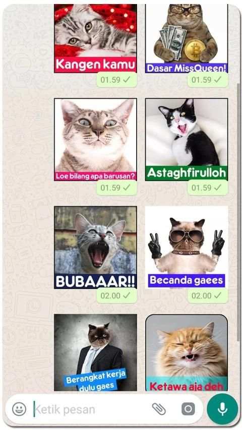 Meme Kucing Lucu Stiker WA screenshot 2