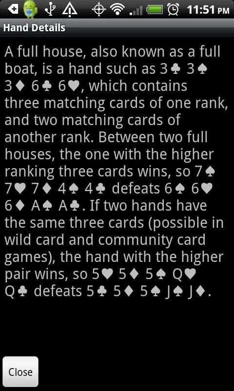 Poker Hands screenshot 1