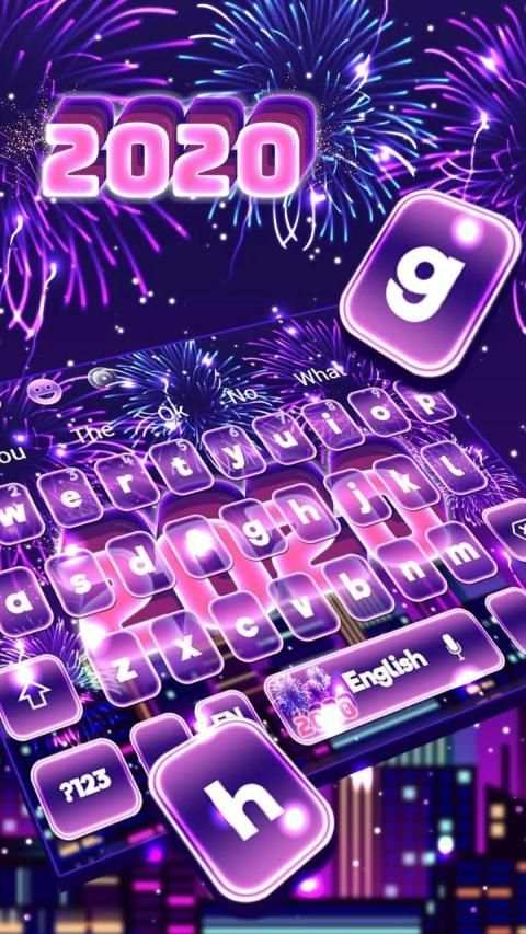 Fireworks New Year 2020 Keyboard Theme स्क्रीनशॉट 2