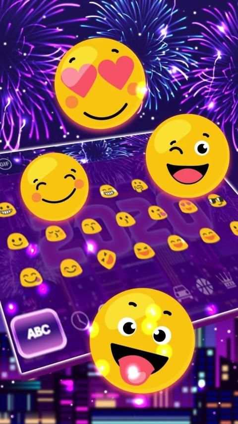 Fireworks New Year 2020 Keyboard Theme स्क्रीनशॉट 1