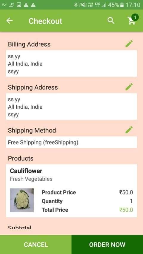 Quick Sabji screenshot 1