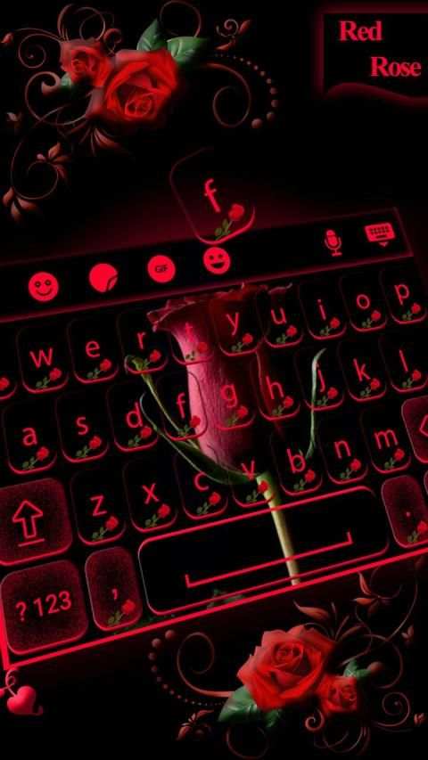 Red Rose keyboard Theme स्क्रीनशॉट 3