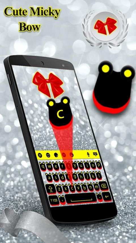Cute Mickey Bow Keyboard Theme स्क्रीनशॉट 3