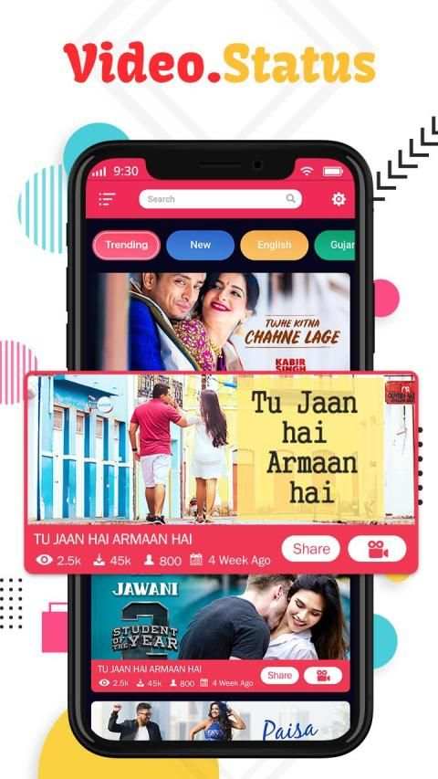 Video.Status - Lyrical Video Status Maker स्क्रीनशॉट 1