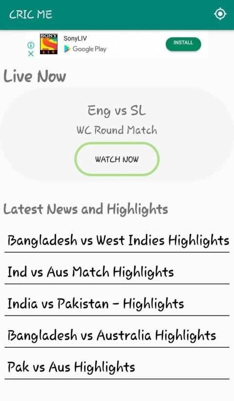 CricMe Live Cricket Streaming Links screenshot 3