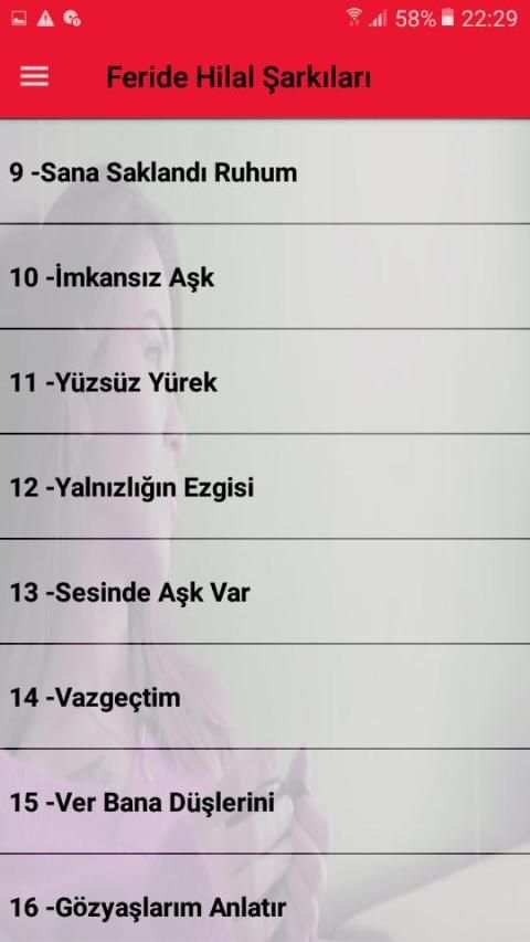 Feride Hilal Sarkilari screenshot 2