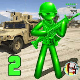 US Army Men Toy Stickman Rope Hero War OffRoad आइकन
