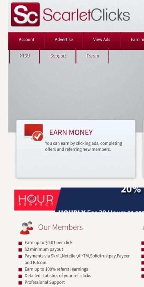 Scarlet Clicks - Earn Money स्क्रीनशॉट 1