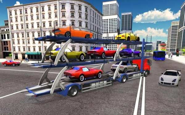 Real Car Transporter Truck Driving Simulator screenshot 1