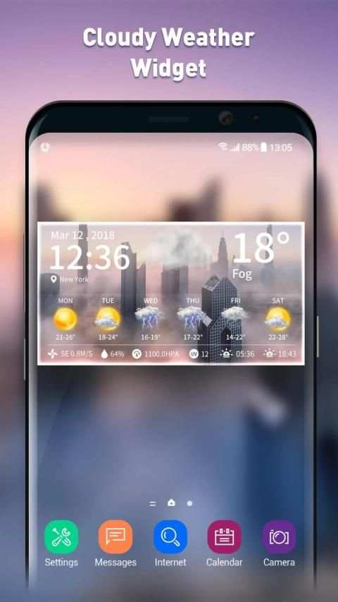 Live weather & clock widget स्क्रीनशॉट 5