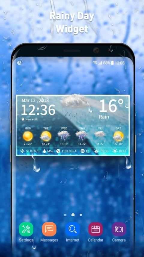 Live weather & clock widget स्क्रीनशॉट 1