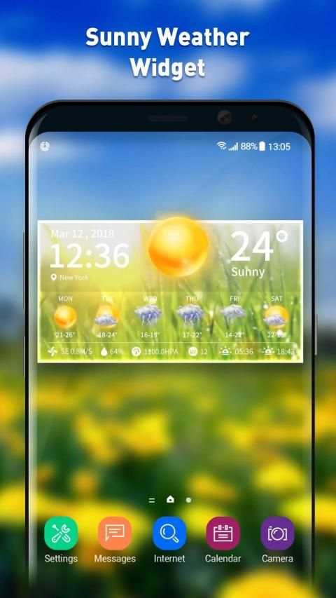 Live weather & clock widget स्क्रीनशॉट 2