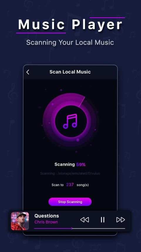 Free Music Player - Online Offline Mp3 Player स्क्रीनशॉट 1