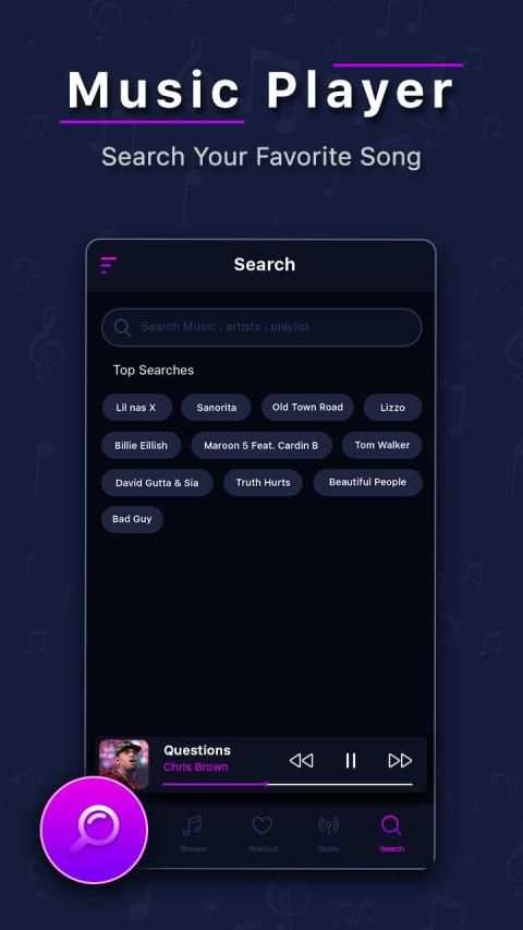 Free Music Player - Online Offline Mp3 Player स्क्रीनशॉट 2