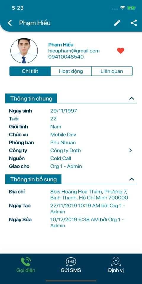 DotBCRM - Ứng dụng CRM tích hợp Call Center screenshot 3