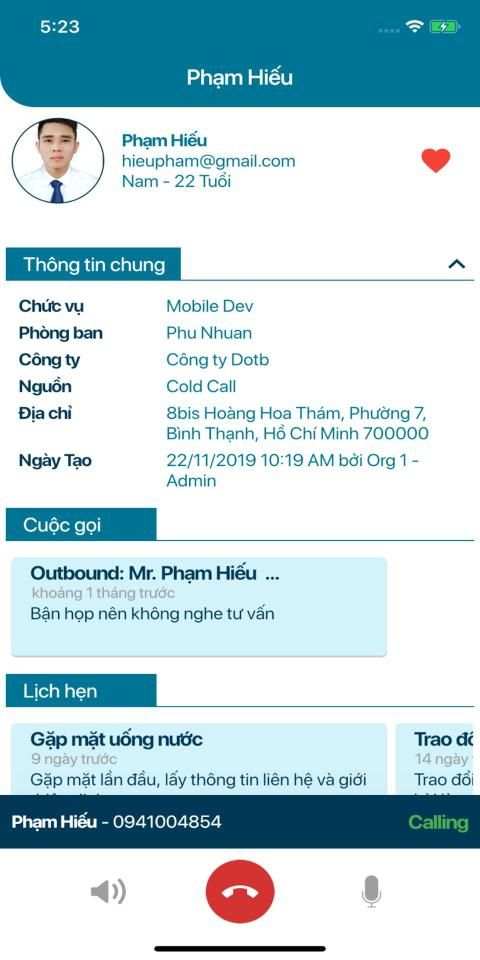 DotBCRM - Ứng dụng CRM tích hợp Call Center screenshot 4