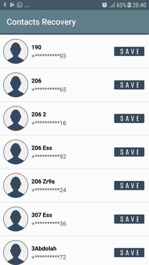 Deleted contact recovery स्क्रीनशॉट 2