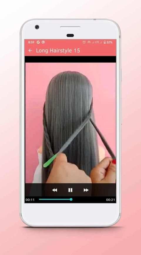 Long Hairstyle - Video Step By Step Offline स्क्रीनशॉट 7