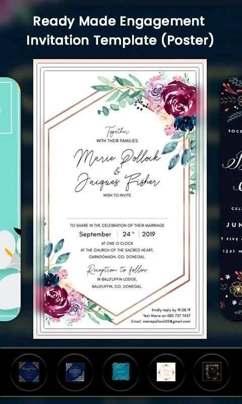 Engagement invitation card maker स्क्रीनशॉट 3