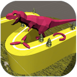 Line Dinosaur Color 3D आइकन