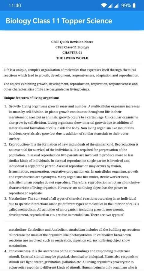 Boilogy Class 11 Topper Science screenshot 3