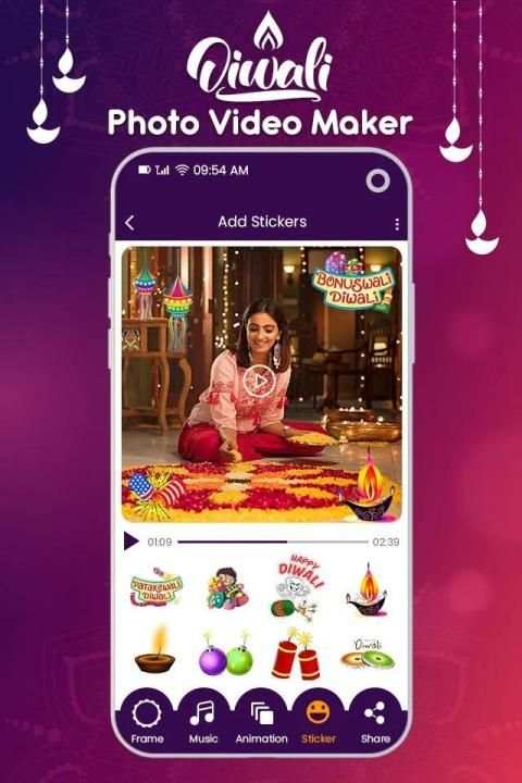 Diwali Photo Video Maker with Music स्क्रीनशॉट 3
