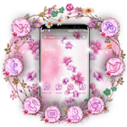 Pink Flower Launcher Theme आइकन