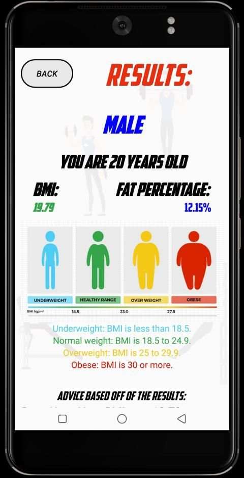 BMI Calculator स्क्रीनशॉट 1