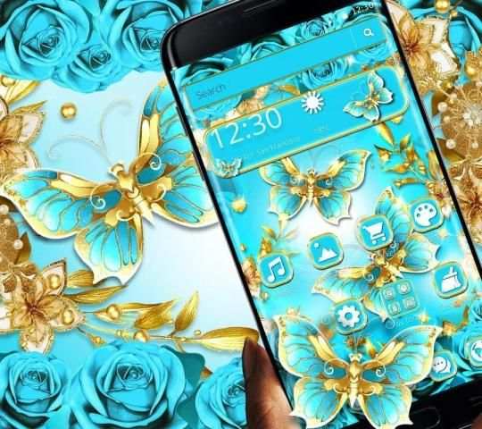 Tema Kupu-kupu Kristal Biru screenshot 2