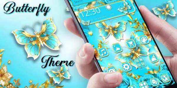 Tema Kupu-kupu Kristal Biru screenshot 1