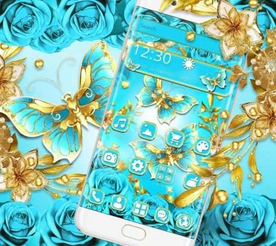 Tema Kupu-kupu Kristal Biru screenshot 3