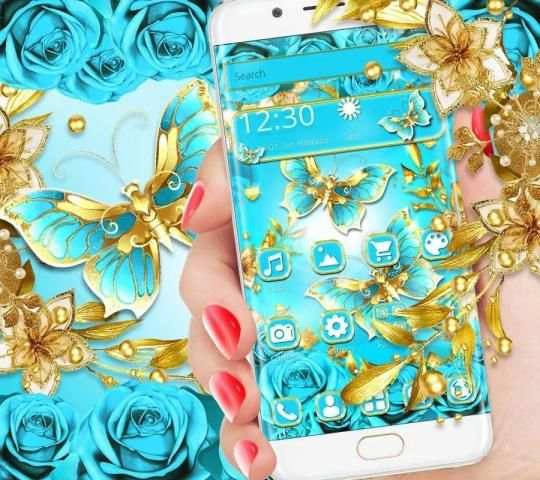 Tema Kupu-kupu Kristal Biru screenshot 4