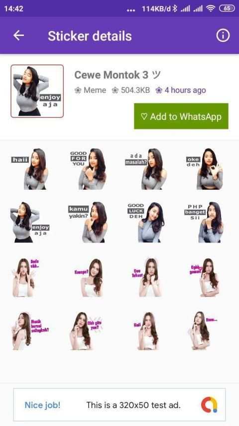 Stiker Cwe Montok Buat WA screenshot 4