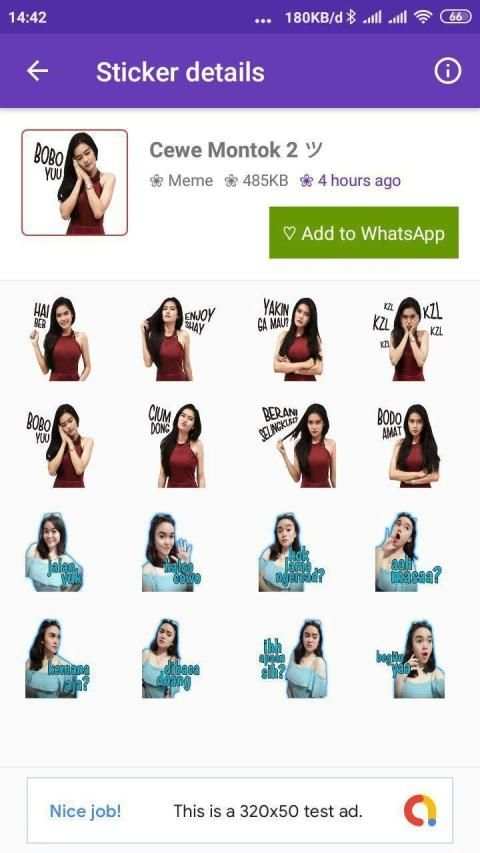 Stiker Cwe Montok Buat WA screenshot 3