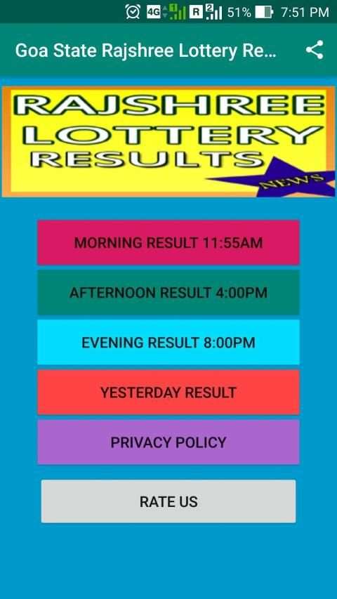 Goa State Rajshree Lottery Result & News App screenshot 4