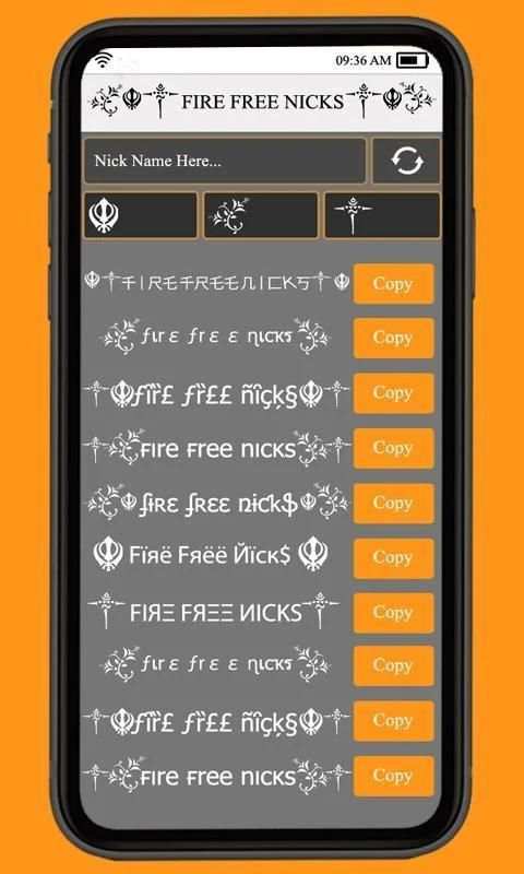 Fire Free Name Creator – Nickname Generator screenshot 1