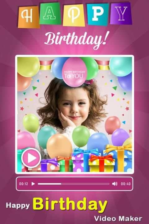 Happy Birthday Video Maker स्क्रीनशॉट 3