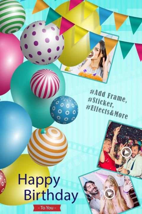 Happy Birthday Video Maker स्क्रीनशॉट 2