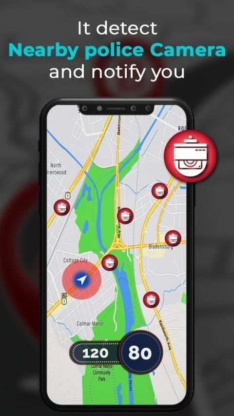 Speed camera map :Radar detector & speedometer screenshot 3